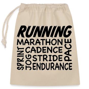 Running - inspiration - Closable cotton gift bag (25x30cm) - nature - Front
