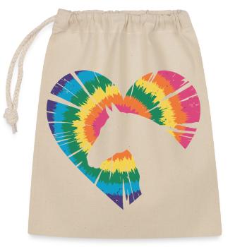 Tie Dye Horse - Closable cotton gift bag (25x30cm) - nature - Front