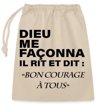 Divine Humor Quote Funny Man Woman - Closable cotton gift bag (25x30cm) - nature - Front