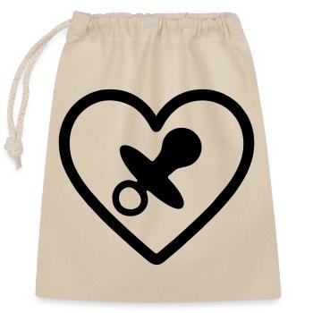 Heart + Childcare / Nanny Super Nanny - Closable cotton gift bag (25x30cm) - nature - Front