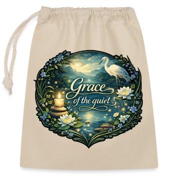 Grace of the quiet - Closable cotton gift bag (25x30cm) - nature - Front