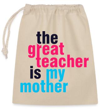 Mein Mama Mein Bestes Lehrer-Shirt - Verschließbarer Geschenkbeutel aus Baumwolle (25x30cm) - Natur - Vorne