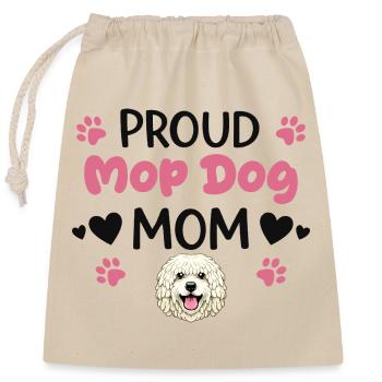 Proud Mop Dog Mother, Komondor - Closable cotton gift bag (25x30cm) - nature - Front