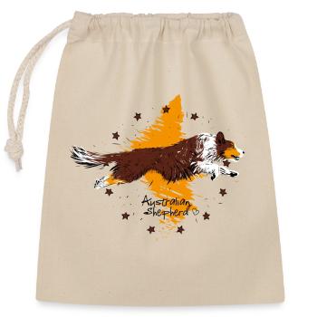 Australian Shepherd, red tri - Closable cotton gift bag (25x30cm) - nature - Front