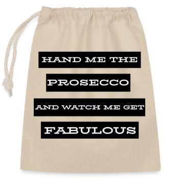 Hand Me The Prosecco - Closable cotton gift bag (25x30cm) - nature - Front