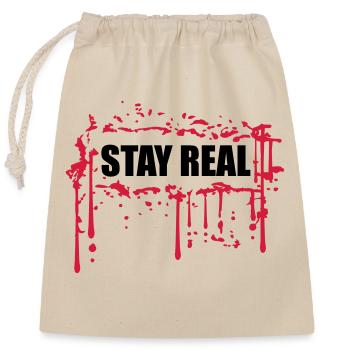 bordures de cadre rester réel sang rouge graffiti sprit - Sac cadeau en coton avec cordon (25 x 30 cm) - nature - Devant