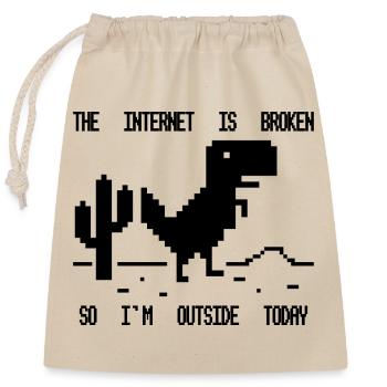 Das Internet ist kaputt - Verschließbarer Geschenkbeutel aus Baumwolle (25x30cm) - Natur - Vorne