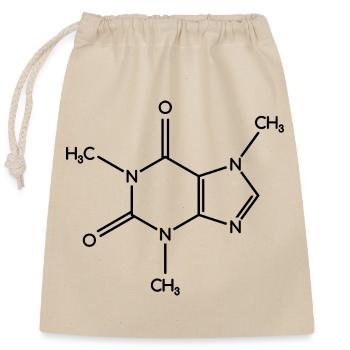 Caffeine Molecule - Structural Formula - Closable cotton gift bag (25x30cm) - nature - Front