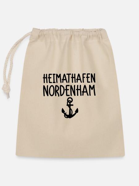 Heimathafen Nordenham - Verschließbarer Geschenkbeutel aus Baumwolle (25x30cm) - Natur