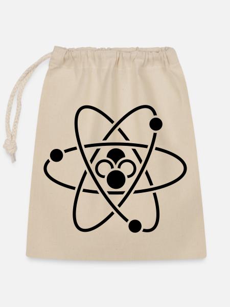 sience atom wissenschaft - Verschließbarer Geschenkbeutel aus Baumwolle (25x30cm) - Natur