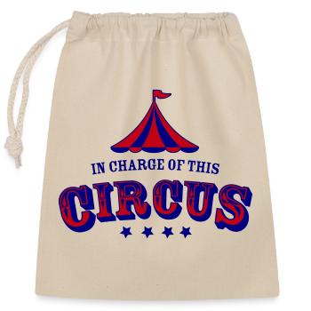 Patron de ce cirque - Sac cadeau en coton avec cordon (25 x 30 cm) - nature - Devant