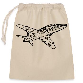 Jet Flyer Avion - Sac cadeau en coton avec cordon (25 x 30 cm) - nature - Devant