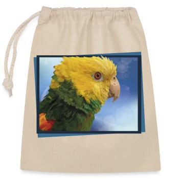 The yellow-headed parrot - Closable cotton gift bag (25x30cm) - nature - Front