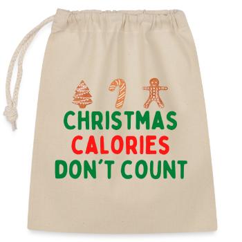 Christmas Calories Dont Count - Closable cotton gift bag (25x30cm) - nature - Front
