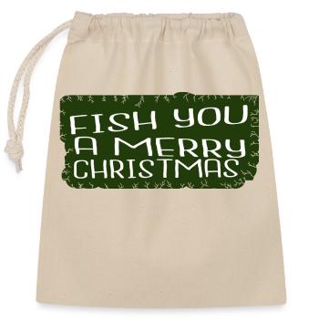 fun fish hook carolina fish under the tree - Closable cotton gift bag (25x30cm) - nature - Front