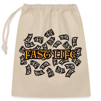 Vie rapide - Sac cadeau en coton avec cordon (25 x 30 cm) - nature - Devant