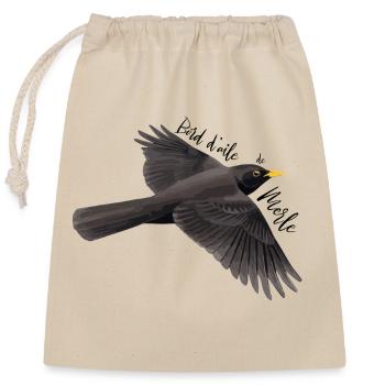 Blackbird's wing edge - Closable cotton gift bag (25x30cm) - nature - Front