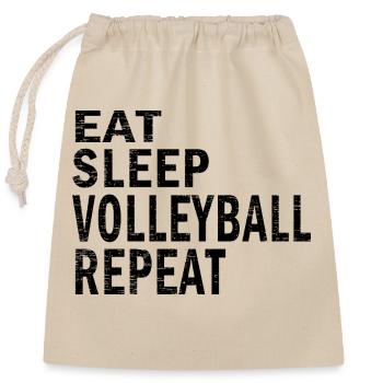 Manger dormir Volleyball répéter pour les amateurs de volley-ball - Sac cadeau en coton avec cordon (25 x 30 cm) - nature - Devant