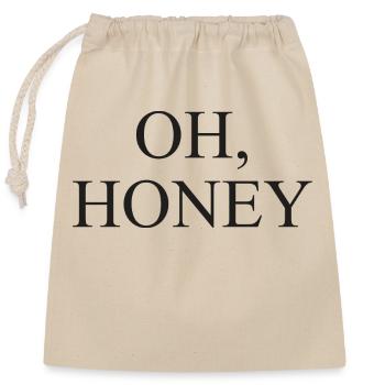 Oh Honey - Closable cotton gift bag (25x30cm) - nature - Front