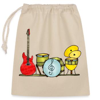 Musical instruments - Closable cotton gift bag (25x30cm) - nature - Front