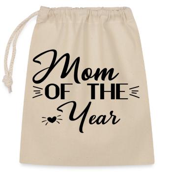 Mom Of The Year - Closable cotton gift bag (25x30cm) - nature - Front
