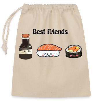 Best Friends Sushi - Verschließbarer Geschenkbeutel aus Baumwolle (25x30cm) - Natur - Vorne