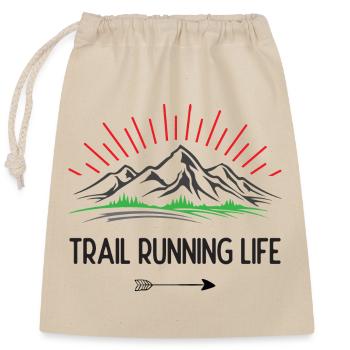 Trailrunning-Leben - Verschließbarer Geschenkbeutel aus Baumwolle (25x30cm) - Natur - Vorne