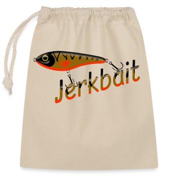 Jerkbait - Verschließbarer Geschenkbeutel aus Baumwolle (25x30cm) - Natur - Vorne