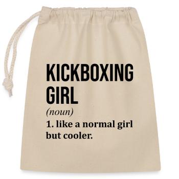 Kickboxing Girl Funny Quote - Closable cotton gift bag (25x30cm) - nature - Front