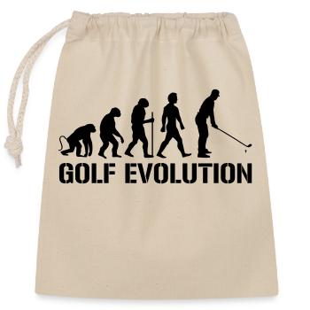evolution golf - Verschließbarer Geschenkbeutel aus Baumwolle (25x30cm) - Natur - Vorne