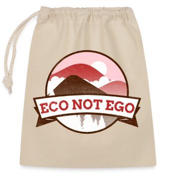 Eco not Ego - Verschließbarer Geschenkbeutel aus Baumwolle (25x30cm) - Natur - Vorne