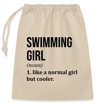 natation - Sac cadeau en coton avec cordon (25 x 30 cm) - nature - Devant