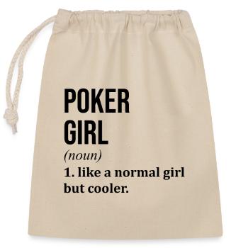 poker - Sac cadeau en coton avec cordon (25 x 30 cm) - nature - Devant