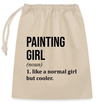 Painting - Closable cotton gift bag (25x30cm) - nature - Front