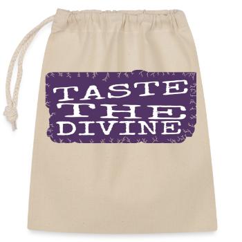 delightful dining cool culinary indulgence - Closable cotton gift bag (25x30cm) - nature - Front