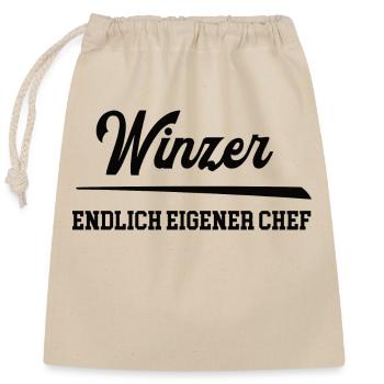 Winzer Chef Selbstständigkeit Weingut Gründen - Verschließbarer Geschenkbeutel aus Baumwolle (25x30cm) - Natur - Vorne