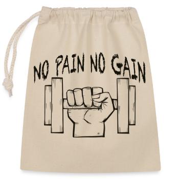 No pain no gain - Sac cadeau en coton avec cordon (25 x 30 cm) - nature - Devant