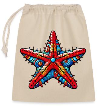 Étoile de mer - Sac cadeau en coton avec cordon (25 x 30 cm) - nature - Devant