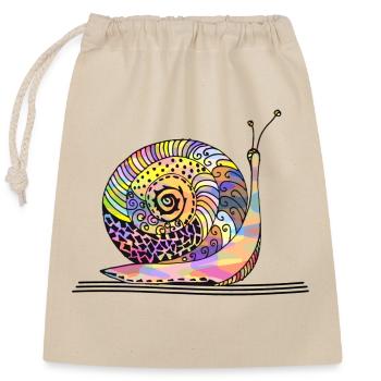 Snail - Closable cotton gift bag (25x30cm) - nature - Front