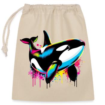 Killer whale - Closable cotton gift bag (25x30cm) - nature - Front