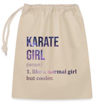 Karate - Verschließbarer Geschenkbeutel aus Baumwolle (25x30cm) - Natur - Vorne