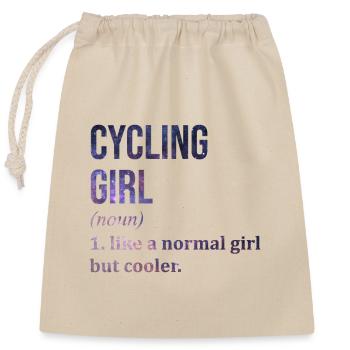 Cycling - Closable cotton gift bag (25x30cm) - nature - Front