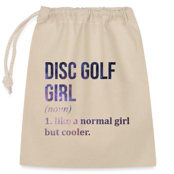 Disc Golf - Closable cotton gift bag (25x30cm) - nature - Front