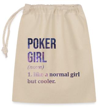 poker - Sac cadeau en coton avec cordon (25 x 30 cm) - nature - Devant