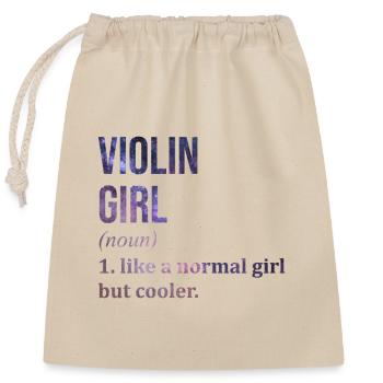 Violin - Closable cotton gift bag (25x30cm) - nature - Front