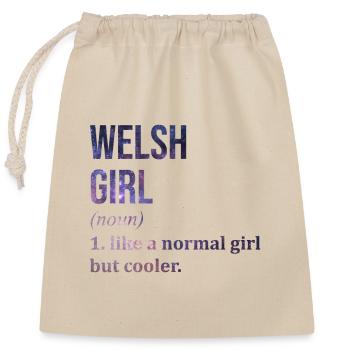 Wales - Closable cotton gift bag (25x30cm) - nature - Front