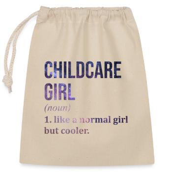 Garde d’enfants - Sac cadeau en coton avec cordon (25 x 30 cm) - nature - Devant