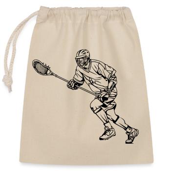 Lacrosse Player Sketch - Closable cotton gift bag (25x30cm) - nature - Front