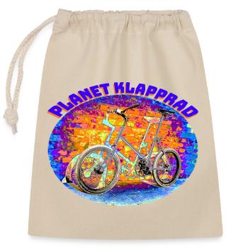 Mifa Klapp-Fahrrad Faltrad Bike Reiserad Geschenk - Verschließbarer Geschenkbeutel aus Baumwolle (25x30cm) - Natur - Vorne
