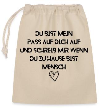 L’amour véritable Mon chéri Personne préférée Aime-toi - Sac cadeau en coton avec cordon (25 x 30 cm) - nature - Devant